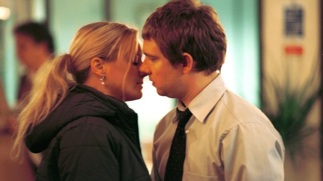 Article thumbnail: TELEVISION PROGRAMME: The Office PICTURED:Dawn Tinsley ,played by Lucy Davies and Tim Canterbury ,by Martin Freeman Dawn and Tim.JPG